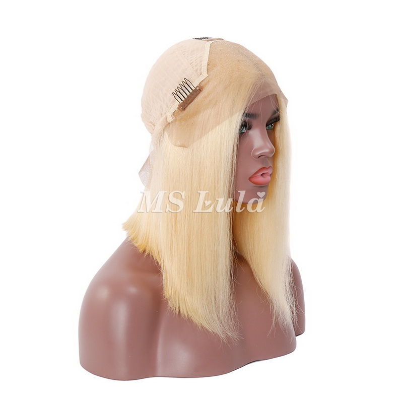 13x4 613 Blonde Color Straight BOB Lace Front Wig - 图片 8